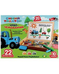 Игрушка деревянная СИНИЙ ТРАКТОР чудо-чемоданчик, коробка Буратино в кор.30шт