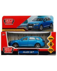 Машина металл AUDI Q7 длина 12 см, двер, багаж, инер, СИНИЙ, кор. Технопарк в кор.2*36шт