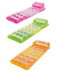 Матрас надувной для плавания с подушкой и подстаканниками 188x71 см. Цветной INTEX. Арт. 58890NP