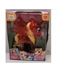 Единорог 10 см пластиковый прозрачный, розовый, светится КАРАПУЗ в кор.2*216шт