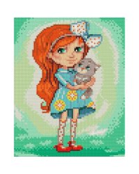 638-ST-S Девочка с котенком