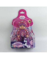 Пупс неозвуч 15см, пьет, писает, бутылочка, принт. глаза КАРАПУЗ в кор.72шт