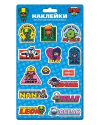 Brawl Stars Объемные наклейки Леон, Мистер П, Джеки