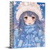 Аниме. Новогодний блокнот (А6, 48 л., цветной блок, на пружине, голубой)