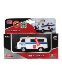 Машина "Технопарк" Металл. Инерц. 1:43 Дпс Полиция Белая, Свет+Звук В Кор. В Кор.2*24Шт