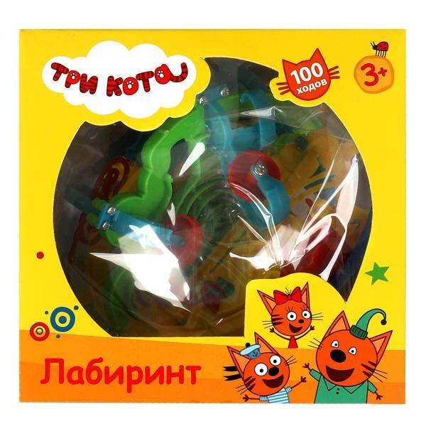 Логическая игра шар-лабиринт Три Кота кор.12*12*12см ИГРАЕМ ВМЕСТЕ в кор.2*72шт