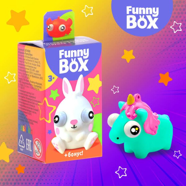Игровой набор (Сима-Ленд) Игровой набор Funny Box «Зверюшки»: карточка, фигурка, лист наклеек