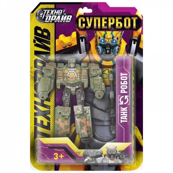 РОБОТЫ ТРАНСФОРМИРУЮЩИЕСЯ (Умка) Робот трансформирующийся в ТАНК, блист.13*18*5см ТЕХНОДРАЙВ в кор.2*36шт