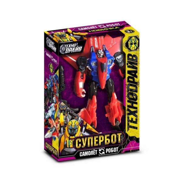 РОБОТЫ ТРАНСФОРМИРУЮЩИЕСЯ (Умка) Робот трансформирующийся в САМОЛЕТ, кор.13*17,5*5см ТЕХНОДРАЙВ в кор.2*96шт