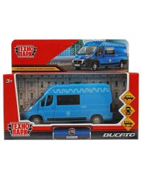 Машина металл FIAT DUCATO МЕТРОПОЛИТЕН 14 см, двер, баг, инерц, синий, кор. Технопарк в кор.2*36шт