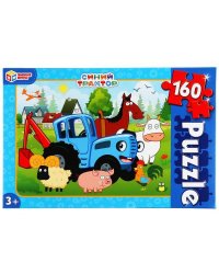 СИНИЙ ТРАКТОР ПАЗЛЫ КЛАССИЧЕСКИЕ В КОРОБКЕ. ПАЗЛ 160 ДЕТАЛЕЙ в кор.12шт