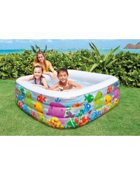 Бассейн надувной 159х159х50 см. Аквариум INTEX. Новинка (в коробке) Арт. 57471NP