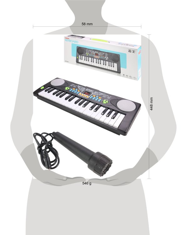 Музыкальная игрушка "Синтезатор"(микрофон,нет USB,3*АА не в к-те,в кор.)(43,5x6x16cм) (Арт. 2096052)