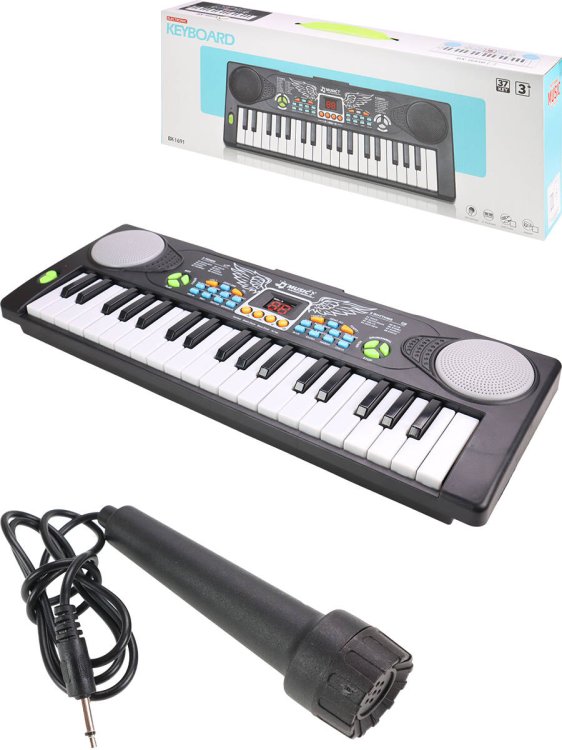 Музыкальная игрушка "Синтезатор"(микрофон,нет USB,3*АА не в к-те,в кор.)(43,5x6x16cм) (Арт. 2096052)