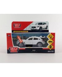 Машина металл свет-звук "INFINITI QX70" 12см, открыв. двери, инерц, белый Технопарк в кор.2*36шт