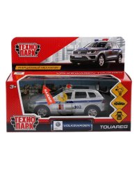 ТМ Технопарк. Машина металл "VW TOUAREG ПОЛИЦИЯ" 12см, свет+звук, открыв. двери, инерц. в кор.2*36шт