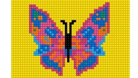 Алмаз. мозаика (блест.) 10х15 см, с подр., с полн. заполн. (8 цв.) БАБОЧКА (AS1001)