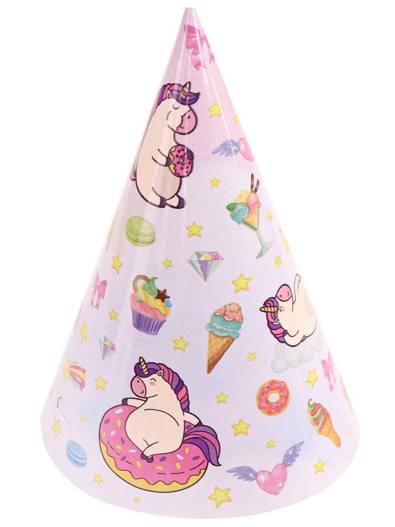 Колпаки 16 см. (6 шт.) (MILAND) Колпаки Единорожки (16 см, 6 шт) флоупак ФЛ-6230