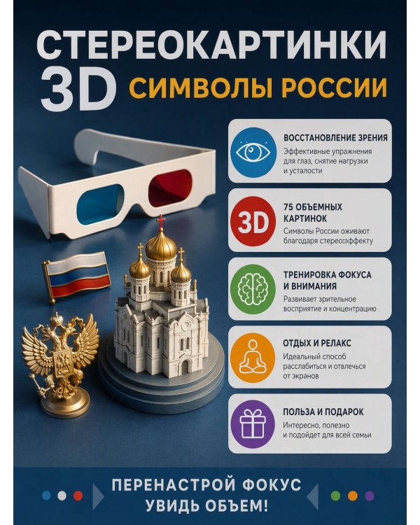Дополнительное изображение книги «Символы России. 75 стереограмм. Тренировка и восстановление зрения»