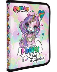 Папка для тетрадей А5 Poopsie на молнии 23х17,5х2,5