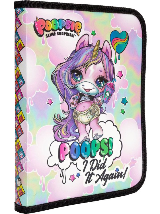 Папка для тетрадей А5 Poopsie на молнии 23х17,5х2,5
