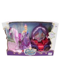 Карета с куклой.Прогулка принцессы(кукла,лошадь ход,звук,3*ААне в ком,в кор.)(60х20х34)(арт.2044432)