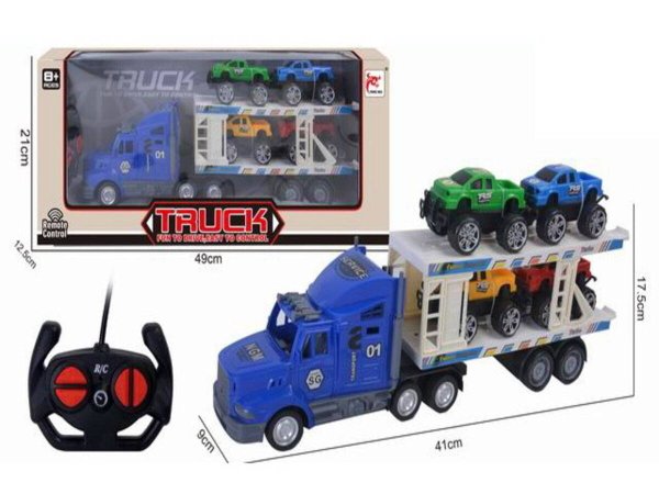 Грузовики, техника Р/У (Рыжий Кот) Машинка на р/у "Автовоз"(41х9х17,5см)(3*АА и 2*АА не в к-те,в кор.) ( Арт. 2104203)