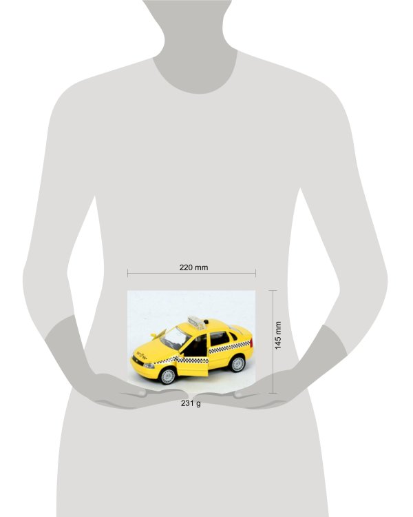 МАШИНА "ТЕХНОПАРК" МЕТАЛЛ ИНЕРЦ ЛАДА-КАЛИНА ТАКСИ, СВЕТ+ЗВУК, ОТКРЫВ. ДВЕРИ В КОР.в кор.2*24шт