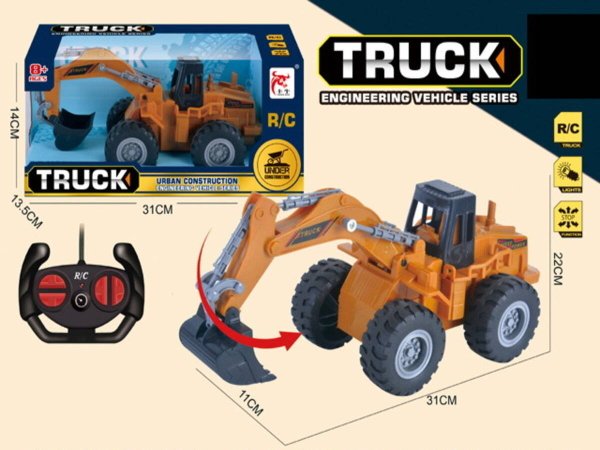 Грузовики, техника Р/У (Рыжий Кот) Машинка на р/у "Трактор-экскаватор"(31х11х22 см)(свет,3*АА и 2*АА не в к-те,в кор.) ( Арт. 2226309)