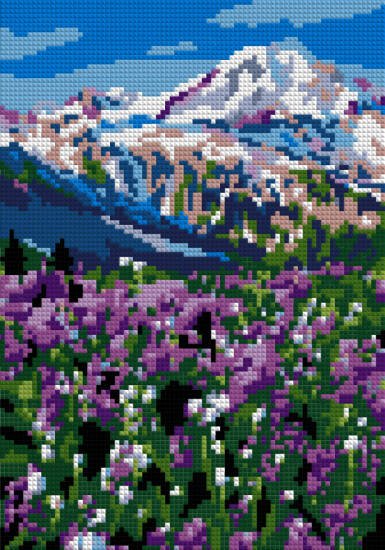 Ам-071 Алмазная мозаика 21*30 см (полное заполнение) "Цветочные луга"