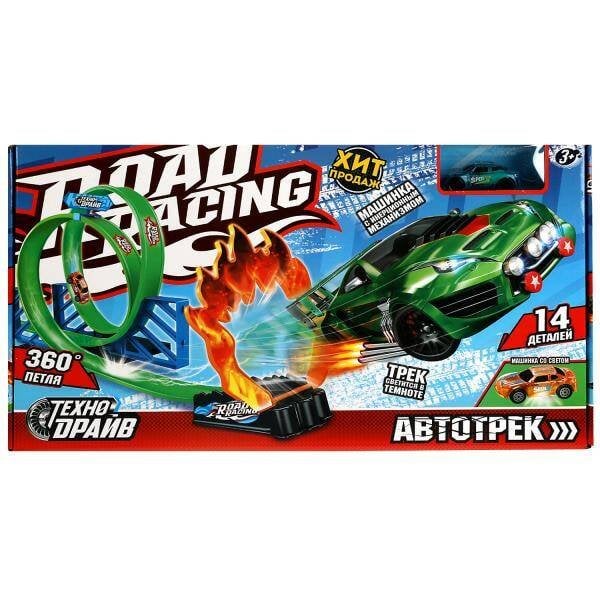 ТРЕКИ (Умка) Автотрек с катап,маш.свет,трек светится в темноте, кор.44,5*25,1*5,4см ТЕХНОДРАЙВ в кор.2*18шт