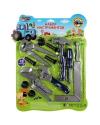 Набор инструментов СИНИЙ ТРАКТОР блист.31,5*40,5*4см ИГРАЕМ ВМЕСТЕ в кор.2*48шт