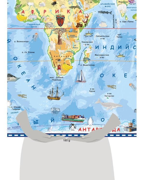 Карта мира для детей с наклейками