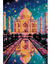 Ам-076 Алмазная мозаика 21*30 см (полное заполнение) "Ночной Тадж Махал"