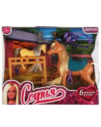 Аксессуары для кукол 29 см 2 лошади для Софии, акс, кор КАРАПУЗ в кор.2*24шт