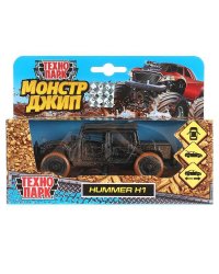 Машина металл HUMMER h1 ПИКАП с грязью, 12 см, дв., баг., инерц., кор. Технопарк в кор.2*24шт