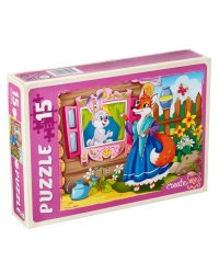 09. МАКСИ-ПАЗЛЫ 15 элементов. ЗАЮШКИНА ИЗБУШКА (Арт. ПУ15-0456)