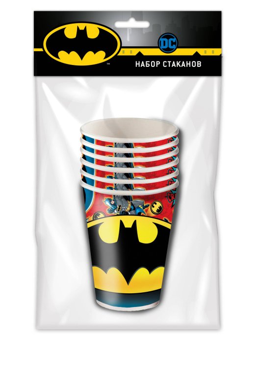 Batman. Набор бумажных стаканов, 6 шт*250 мл
