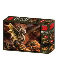 Пазл Super 3D "Дракон пустыни" ,500 дет., 6+  Р-р собранного пазла 61 х 46см (арт.10091) игр.-голов.