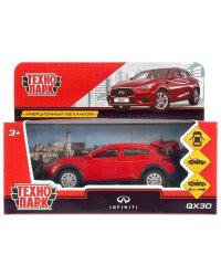 Машина металл "INFINITI QX30", длина 12см, откр. двери, инерц, красный в кор. Технопарк в кор.2*36шт