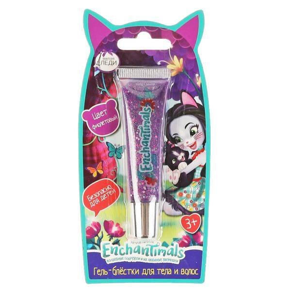БЛЕСТКИ ДЛЯ ТЕЛА И ВОЛОС (Умка) Косметика ДЛЯ ДЕВОЧЕК ЭНЧАНТИМАЛС гель-блестки для тела и волос фиолет блис МИЛАЯ ЛЕДИ в кор.4*24шт