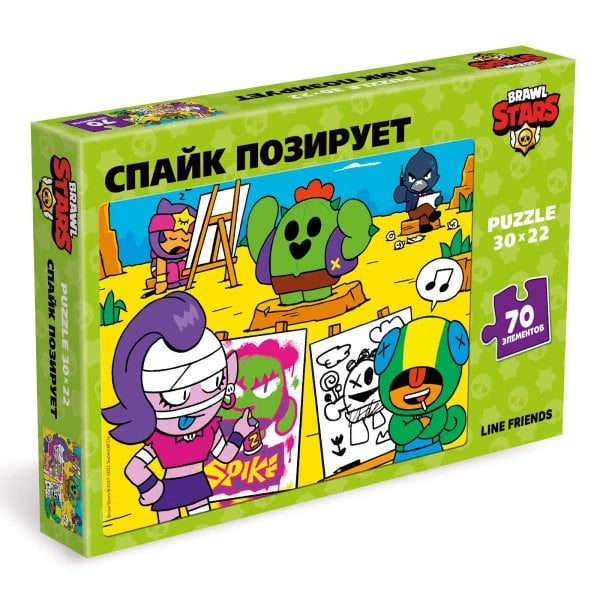 Пазл 70 эл (Премьера Паблишинг) Brawl Stars.Пазл 70 элементов.Спайк Позирует