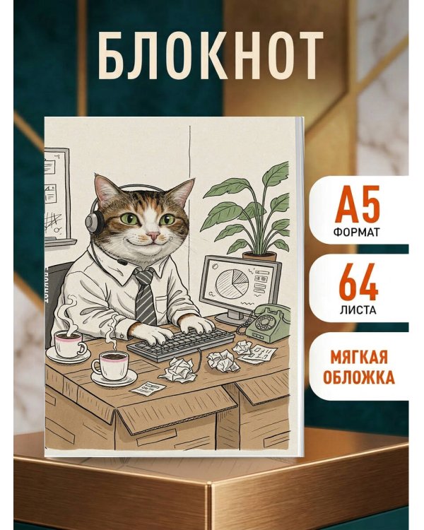 Блокнот. Работаю за спасибо (А5, на скобе, 64 стр.)