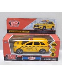 ТМ ТЕХНОПАРК. МАШИНА МЕТАЛЛ. KIA SORENTO PRIME ТАКСИ 12СМ, ОТКРЫВ. ДВЕРИ, ИНЕРЦ. В КОР. в кор.2*24шт