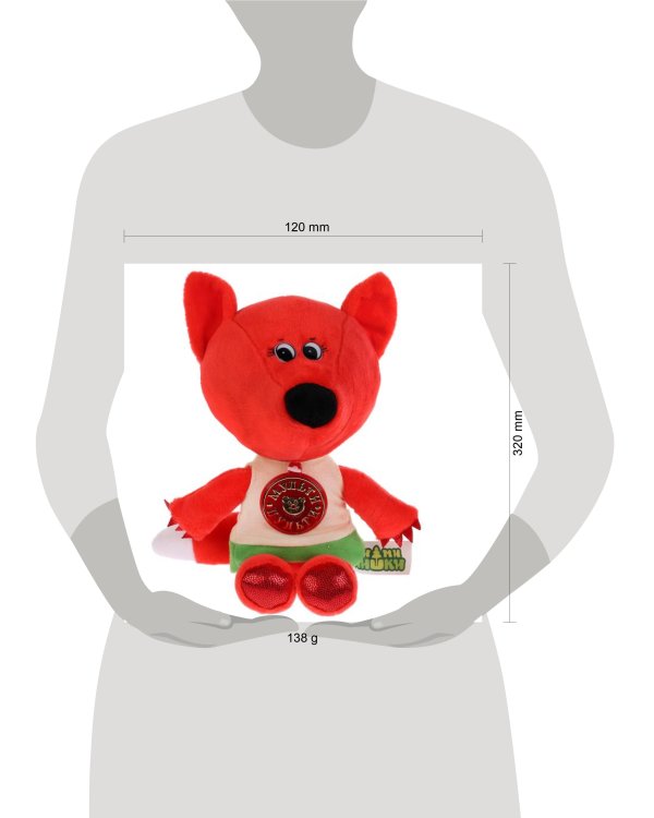 МЯГКАЯ ИГРУШКА "МУЛЬТИ-ПУЛЬТИ" ЛИСИЧКА 20СМ, В ФУТБОЛКЕ (М/Ф "МИ-МИ-МИШКИ") РУСС ЧИП В ПАКв кор.24шт