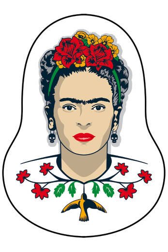 Коллекция Frida/Фрида Кало Деревянный значок. Фрида Кало