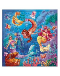 Пазл фигурный на подложке. 80 деталей. Русалочки. 30х30,5 см. ГЕОДОМ