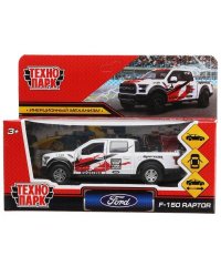 Машина металл FORD F150 RAPTOR СПОРТ 12 см, двери, багаж, инерц, белый, кор. Технопарк в кор.2*36шт