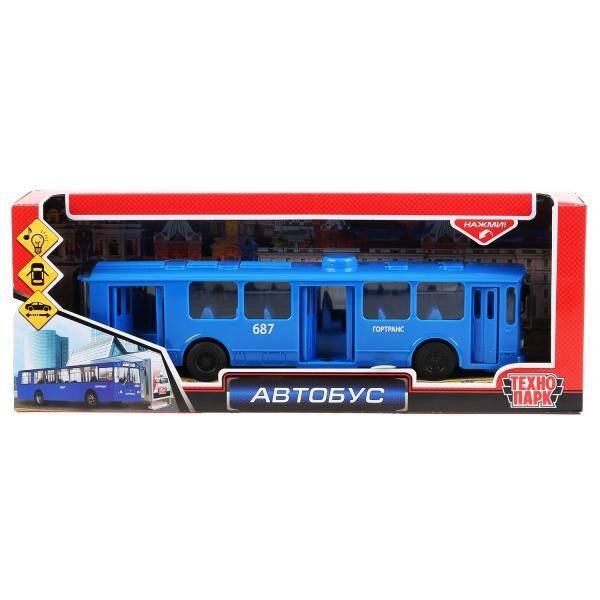 Модель свет+звук автобус 31см, пластик, открыв. двери в русс. кор. Технопарк в кор.2*12шт
