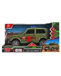 Машина пластик свет-звук LADA 4x4 URBAN АРМИЯ РОССИИ 19,5 см, 2 кноп, кор. Технопарк в кор.36шт